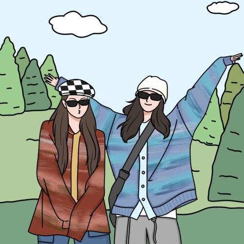 照片手绘漫画q版情侣插画头像