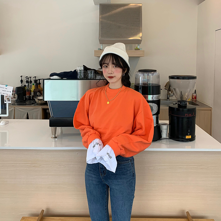 拼接假两件套头卫衣裁剪图纸样板