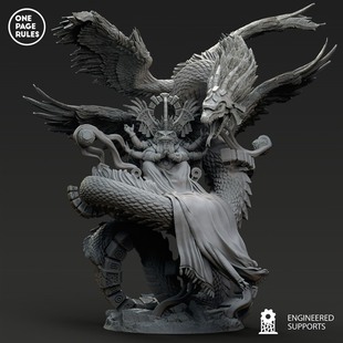 阿兹特克神话中羽蛇神蜥蜴3D打印模型STL文件素材高精度