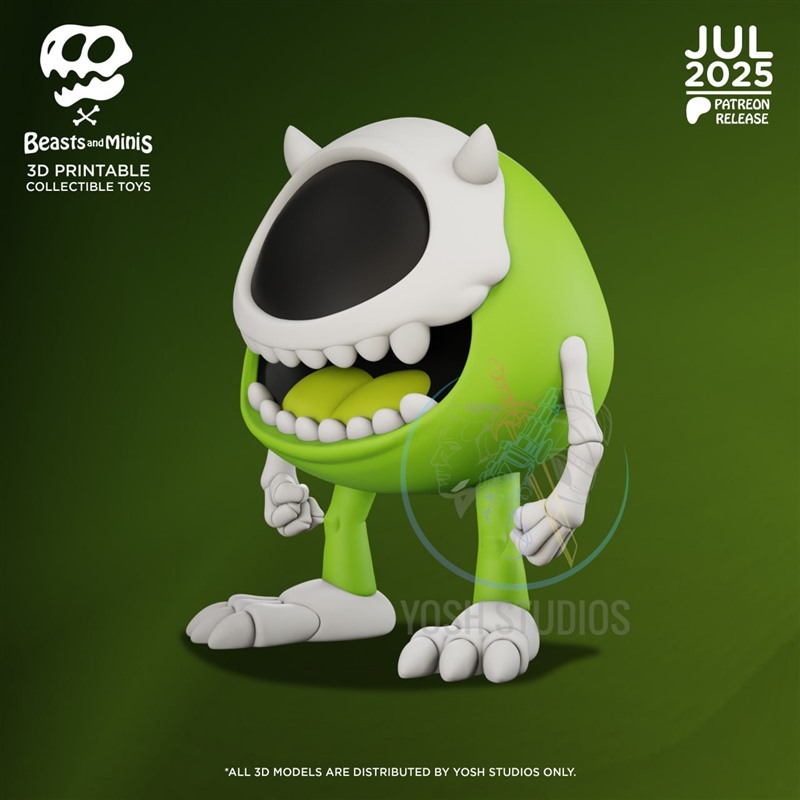 怪兽电力公司麦克沃佐斯基独眼怪兽3D打印模型STL文件素材高精度