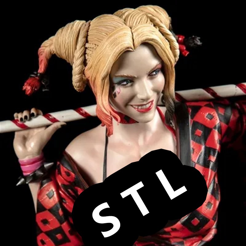 哈莉奎茵Harley Quinn蝙蝠侠3D打印模型STL文件素材高精度小丑