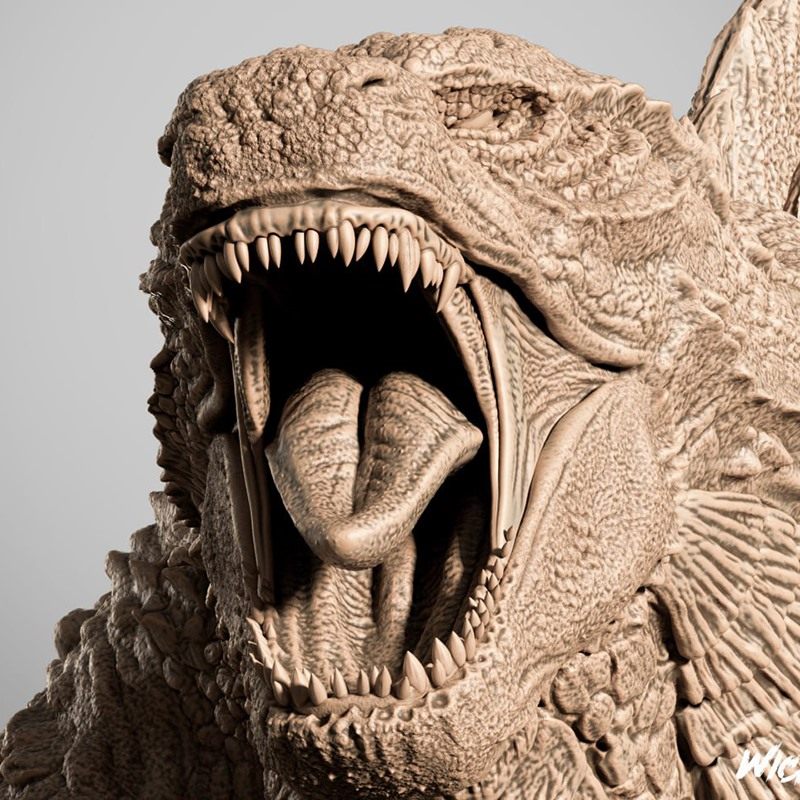 怪兽之王哥斯拉霸气十足3D打印模型STL文件素材高精度已分体