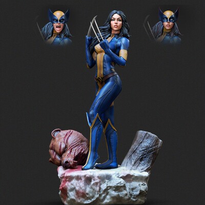漫威X战警金刚狼劳拉·金尼3D打印模型STL文件素材高精度