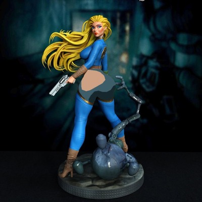 孩辐射4幸运摇头娃娃避难所女3D打印模型STL文件数据双体版N