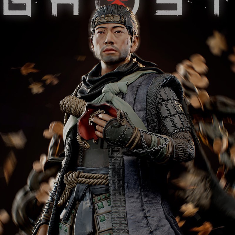 对马岛之魂加胸像3D打印模型STL文件素材高精度图纸