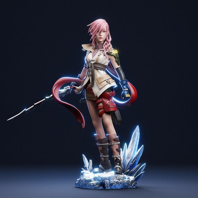 雷霆闪电Lightning怒火剑最终幻想3D打印模型STL文件素材高精度