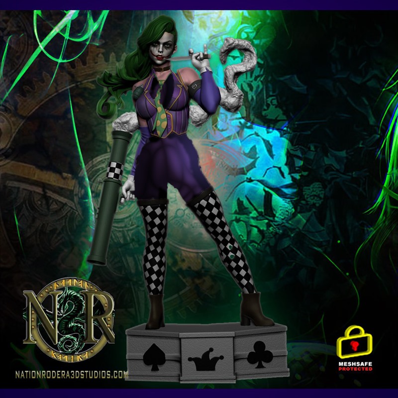 DC蝙蝠侠系列杜拉丹特小丑女3D打印模型STL文件素材高精度