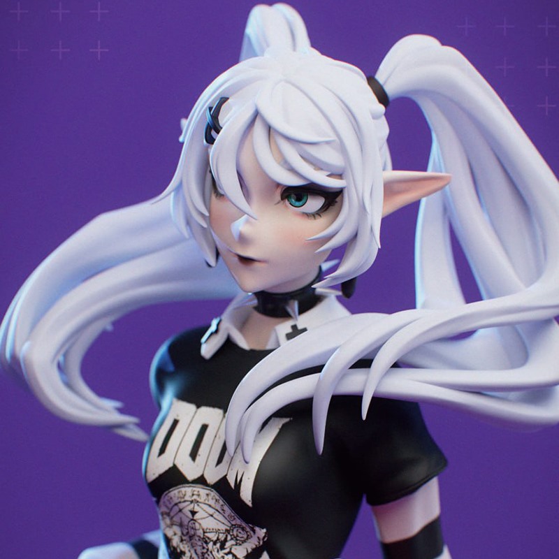 哥特风格的芙莉莲暗黑复古3D打印模型STL文件素材高精度