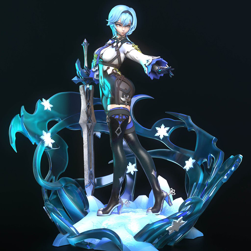 原神优菈Eula浪花骑士 浪沫的旋舞3D打印STL数据文件高精度