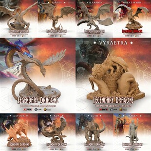 传奇龙3D打印模型STL文件素材LEGENDARY DRAGONS桌游战棋十款