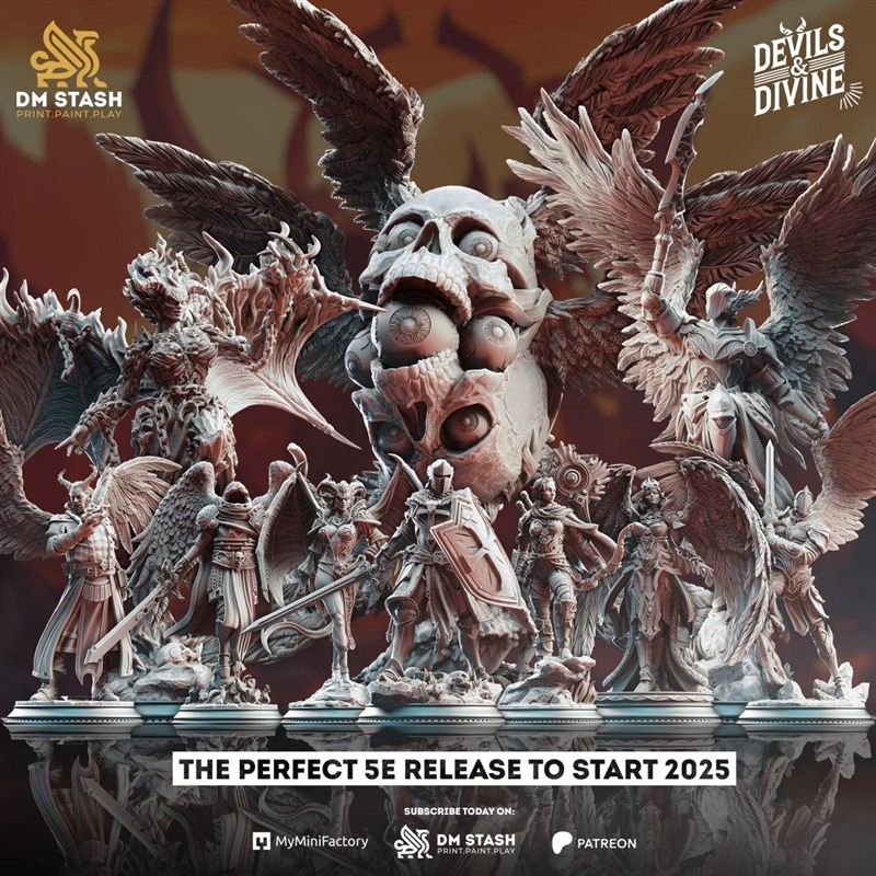 3D打印模型已分体地下城主恶魔与神圣STL文件素材高精度桌游战旗