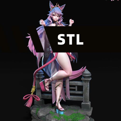 虚拟主播VTuber 银溪八重3D打印模型STL文件素材高精度已分体