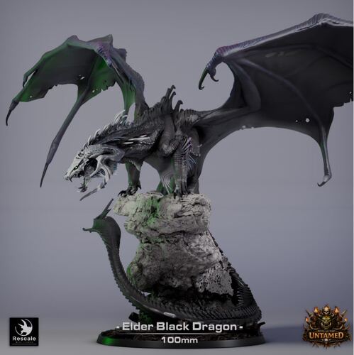 远古黑龙原创奇幻龙族3D打印模型STL文件素材高精度已分体