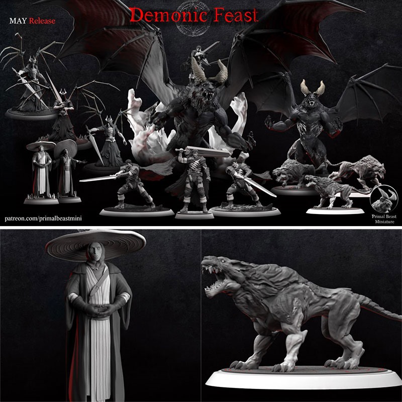 黑暗奇幻恶魔盛宴3D打印模型STL文件素材高精度桌游战棋棋子