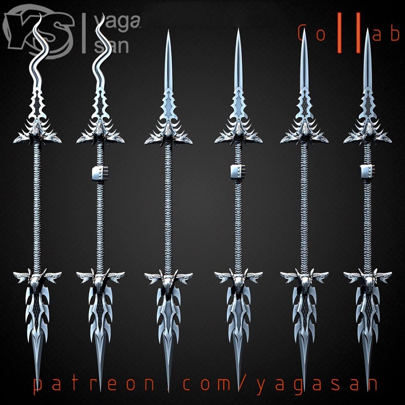 战锤40K·阿尔法军团武器包3D打印模型STL文件素材高精度桌游战旗