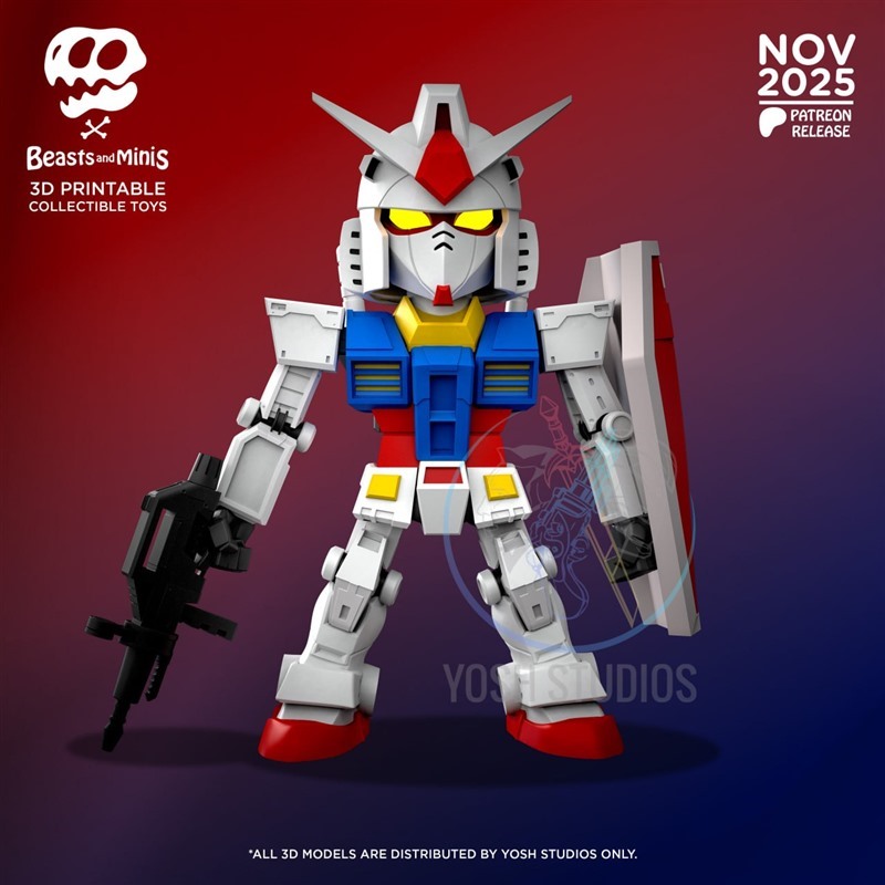 机动战士高达RX-78 高达迷你版3D打印模型STL文件素材高精度