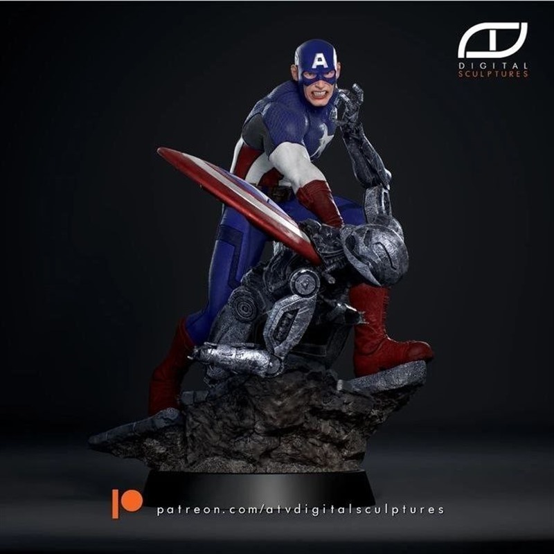 漫威复仇者联盟美国队长3D打印模型STL文件素材高精度
