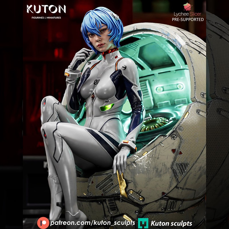 EVA零号机天鹰战士绫波丽绫波零3D打印模型STL文件素材高精度分体