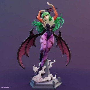 惡魔戰(zhàn)士莫莉卡安斯蘭3D打印模型STL文件素材高精度已分體雙體