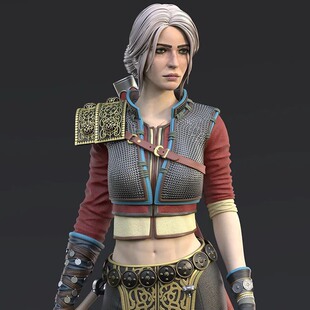 巫师3狂猎希里Ciri经典奇幻3D打印模型STL文件素材高精度