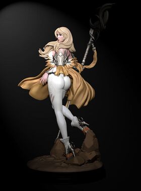 3D打印模型月光巫师白衣女神月亮STL文件素材高精度已分体