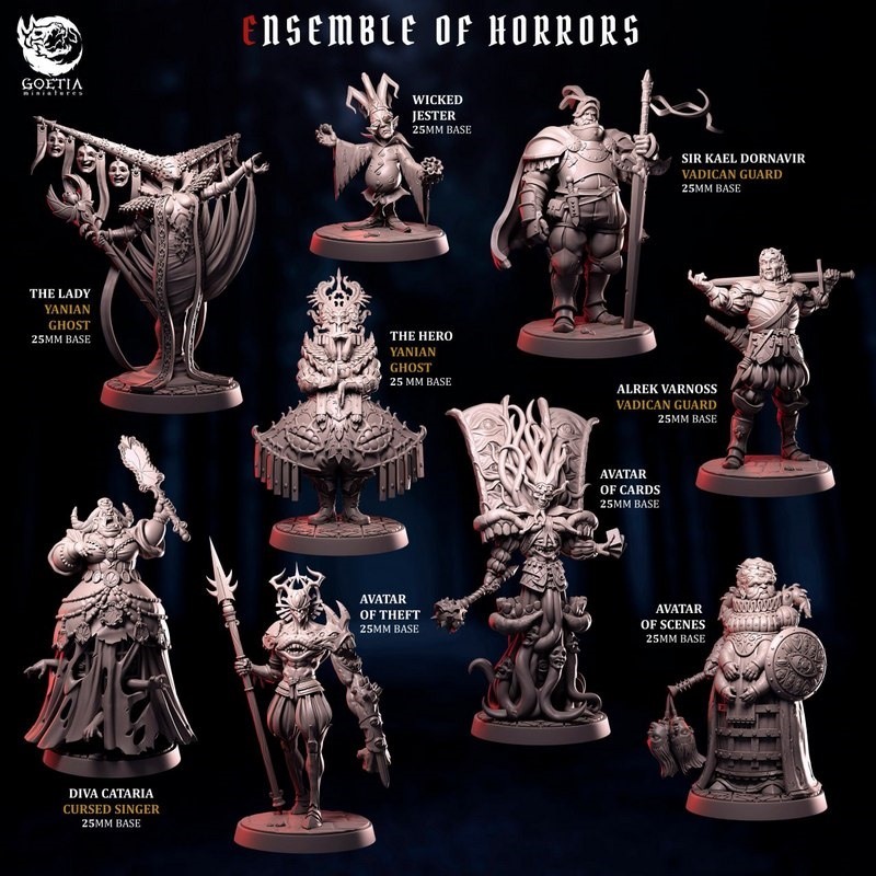 Ensemble of Horrors七十二柱魔神3D打印模型STL文件桌游战棋