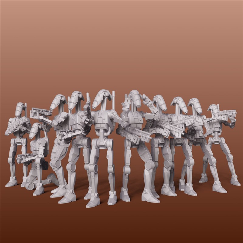 战斗机器人小队3D打印模型STL文件素材高精度已分体战旗桌游