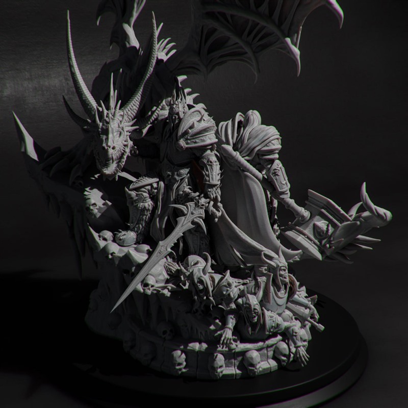 巫妖王阿尔萨斯魔兽世界3D打印模型STL文件素材高精度