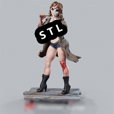 十三号星期五女版杀手3D打印模型STL文件素材高精度