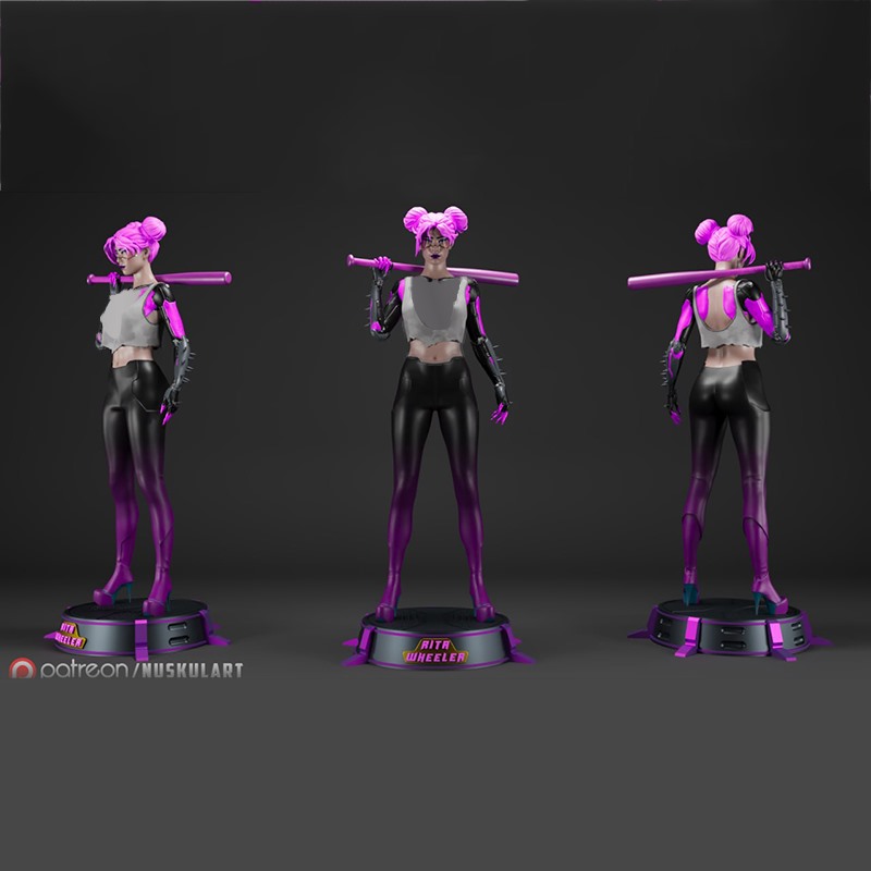 赛博朋克2077 丽塔 惠勒3D打印模型STL文件素材高精度