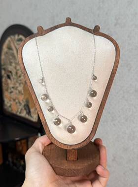 白水晶灯泡项链手链套装时尚设计锁骨链高级感项饰女