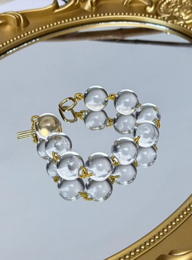 天然白水晶手链女款单圈时尚饰品礼物送女友闺蜜生日礼物