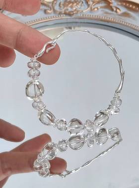 天然白水晶手链女款单圈时尚饰品礼物送女友闺蜜生日礼物