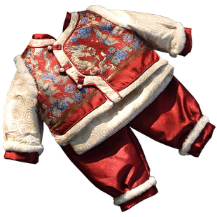 拜年服男宝宝新年女童汉服周岁抓周衣服婴幼儿中国风喜庆唐装套装