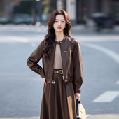 小个子皮衣外套女短款 宽松高级感复古夹克上衣 韩版 2026年春季 新款