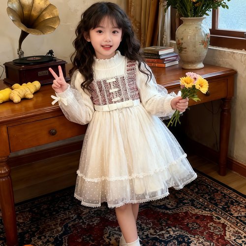 小香风女童外套针织裙秋冬套装