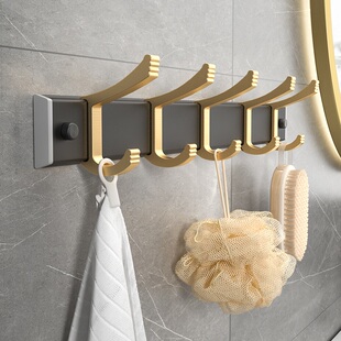 挂钩浴室门后卫生间免打孔毛巾衣服帽钩置物架墙壁铝合金厨房排钩