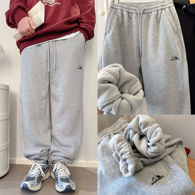 男大童一体绒加厚运动裤青少年潮