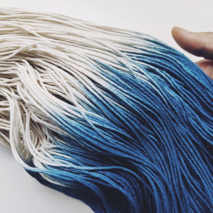 草木染蓝染纯棉手工编绳材料 diy绳编手绳项链用棉线