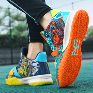 欧文7篮球鞋儿童防滑耐磨小码球鞋男鸳鸯双色学生实战摩擦有声音