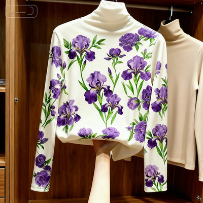 高领双面德绒打底衫女秋冬内搭2025新款妈妈高级感可外穿洋气上衣