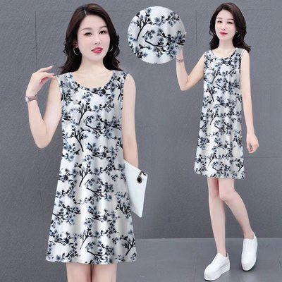 清仓捡漏~时尚爆款夏季薄款女装妈妈吊带背心连衣裙大码洋气显瘦