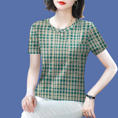清仓捡漏~2025新款妈妈装夏季短袖圆领打底衫遮肚显瘦T恤女上衣潮