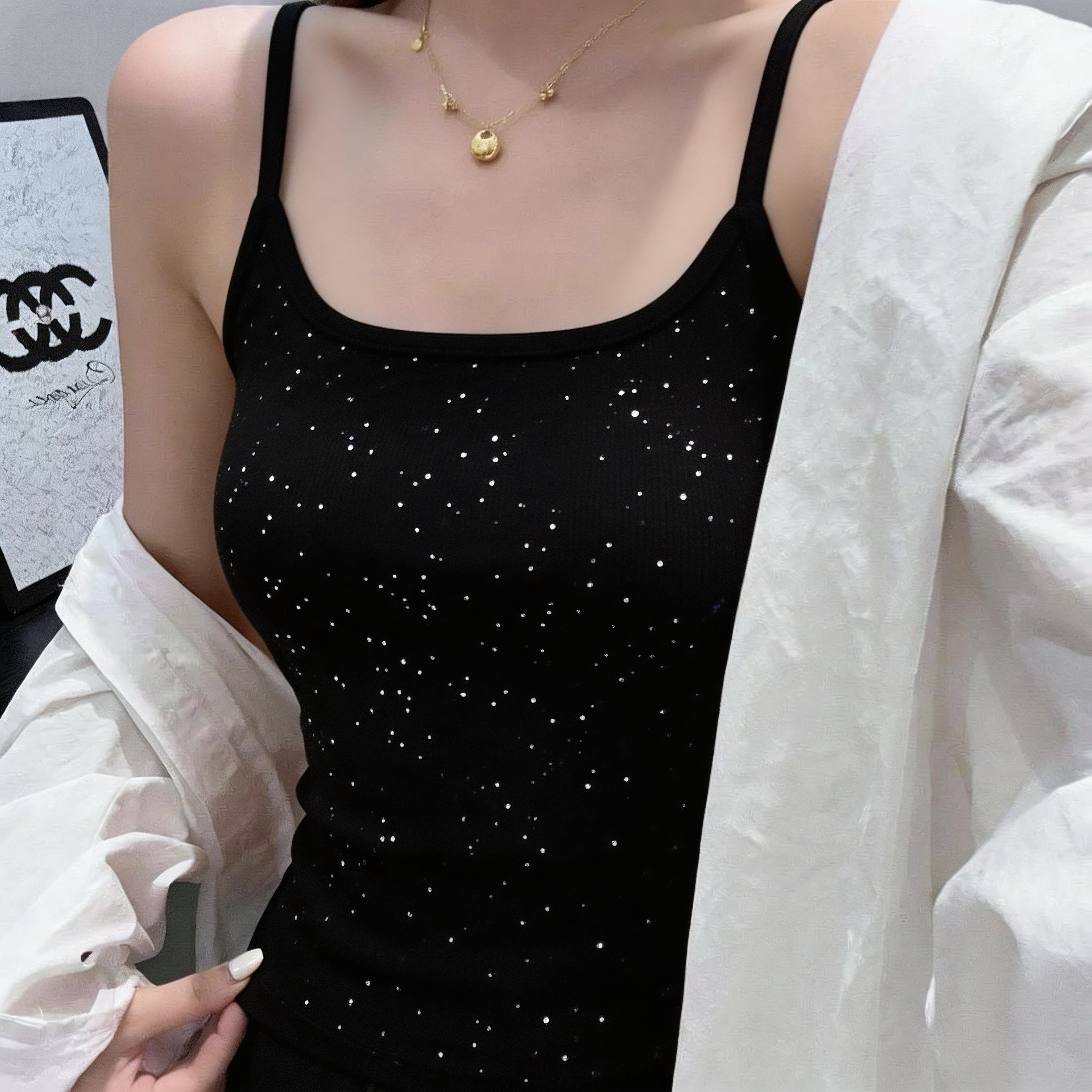 洋气满天星2026新款夏季女吊带衫时尚显瘦百搭打底小衫女修身上衣