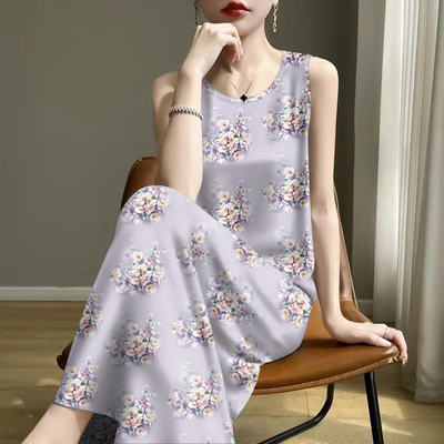 清仓捡漏-2025夏新款修身减龄遮肚妈妈装背心吊带中长款连衣裙女