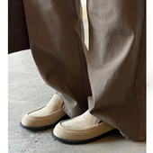 2.5cm低跟乐福鞋 女新款 中性小皮鞋 Kmeizu巨软 简约真皮英伦风单鞋