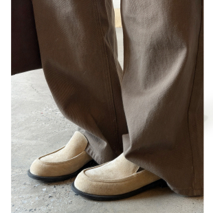 简约真皮英伦风单鞋 Kmeizu巨软 中性小皮鞋 女新款 2.5cm低跟乐福鞋