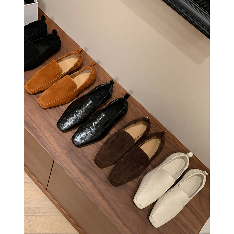 抖音爆款小皮鞋一脚蹬乐福鞋