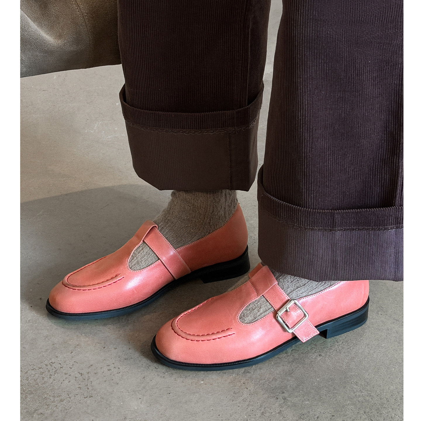 Kmeizu巨软~平底乐福鞋女春纯皮丁字扣带小皮鞋真皮甜妹文艺单鞋,女鞋,浅口单鞋,淘宝优惠券,粉丝福利购,淘宝优惠卷