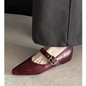 Kmeizu简约干练 软底文艺一字扣带单鞋 2.5cm内增高玛丽珍鞋 女新款